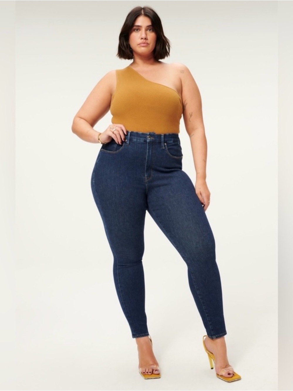 Good American Always Fits Good Waist Jeans High-Rise Skinny Dark Blue Size 14-18